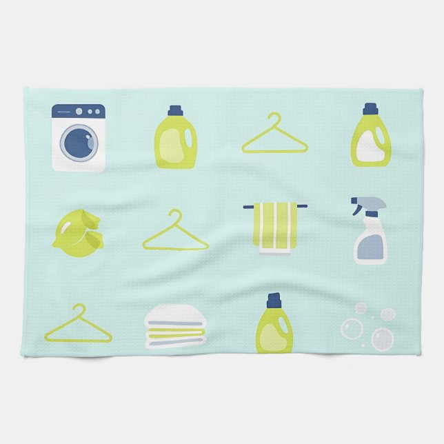 Linge De Cuisine Motif Jour de Lessive Frais (Horizontal)
