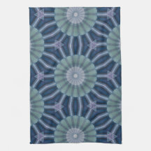 Motif kaléidoscope géométrique sarcelle et marine
