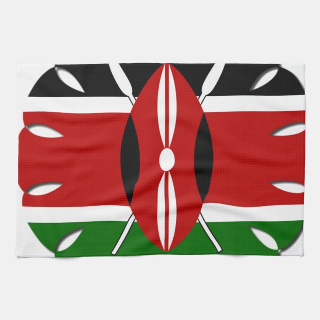 Linge De Cuisine Motif kenyan rond : un symbole national (Horizontal)