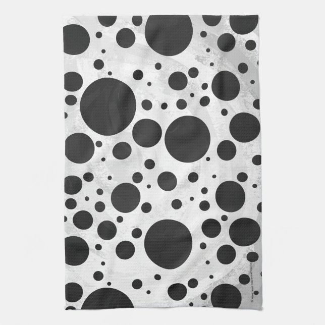 Linge De Cuisine Motif Kohl Black Polka (Vertical)