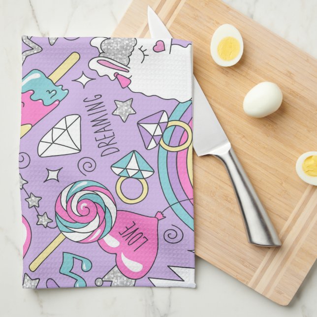 Linge De Cuisine Motif lama 1 (Quart Plié)