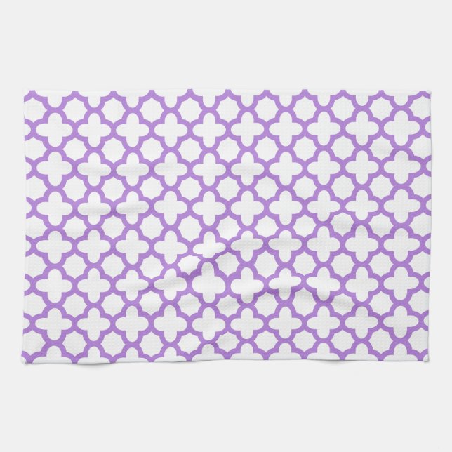 Linge De Cuisine Motif Lavender Quatrefoil (Horizontal)