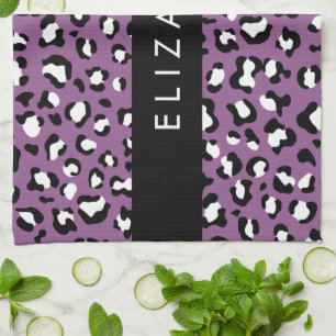 Linge De Cuisine Motif léopard, Spots, Leopard pourpre, Votre Nom