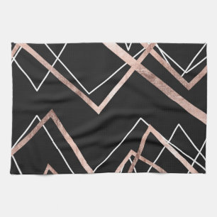 Linge De Cuisine Motif linéaire d'abrégé sur triangle de noir rose
