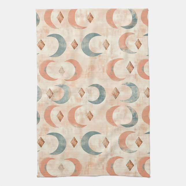 Linge De Cuisine Motif lunaire floral céleste Boho (6) (Vertical)