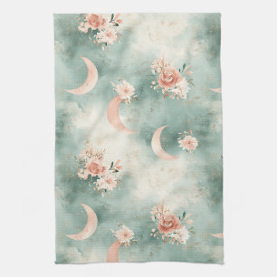 Linge De Cuisine Motif lunaire floral céleste Boho (7)