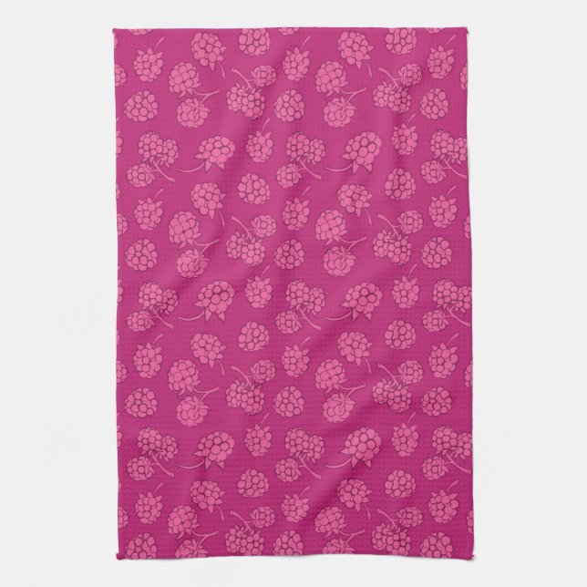 Linge De Cuisine Motif magenta de baie (Vertical)