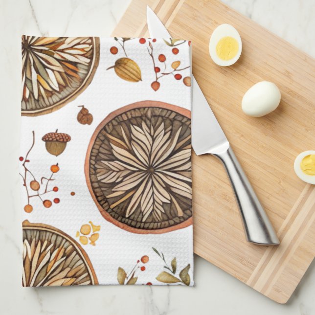 Linge De Cuisine Motif Mandala d'automne (Quart Plié)
