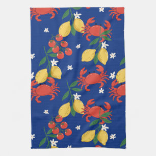 Linge De Cuisine Motif Marché de Fruits de Mer Méditerranéens (4)