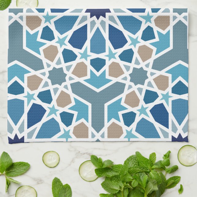 Linge De Cuisine Motif marocain en carreaux (Plié)