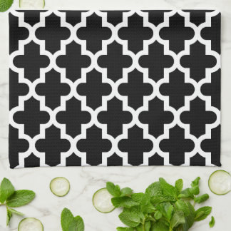 Linge De Cuisine Motif marocain moderne noir et blanc