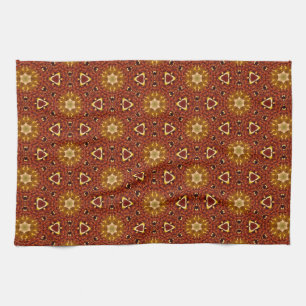 Linge De Cuisine Motif Masala Brun Jaune Épicé