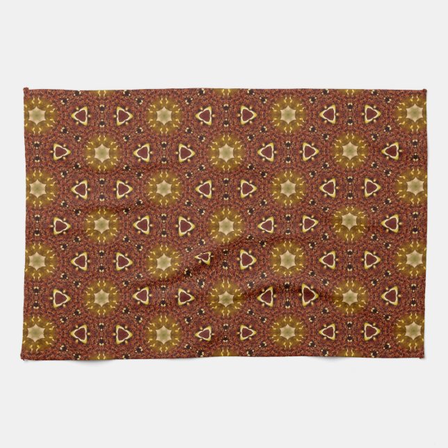 Linge De Cuisine Motif Masala Brun Jaune Épicé (Horizontal)