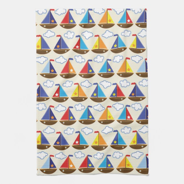Linge De Cuisine Motif mignon 2 de voilier (Vertical)