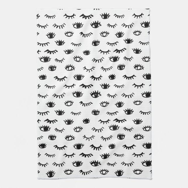 Linge De Cuisine Motif mignon de cil de griffonnage (Vertical)
