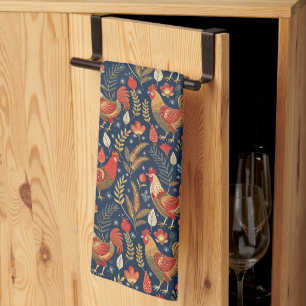 Linge De Cuisine Motif mignon de poules carrelées