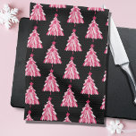 Linge De Cuisine Motif moderne Pink Black Christmas Tree<br><div class="desc">Serviette de cuisine design moderne rose et noir de Noël. Vous pouvez modifier la couleur de l'arrière - plan dans l'outil d'édition ou me contacter pour obtenir de l'aide. Éléments correspondants disponibles. Oeuvre d'artistes propres illustrations. Veuillez me contacter pour des demandes spéciales et personnalisation. © Zoe Chapman Design</div>