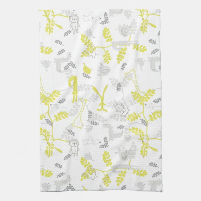 Linge De Cuisine motif montrant les animaux 2 de bébé (Vertical)