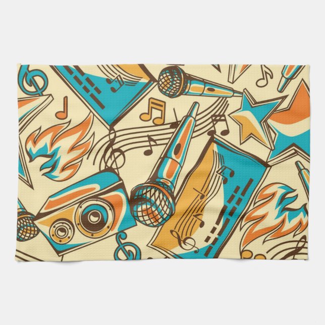 Linge De Cuisine Motif musical (Horizontal)