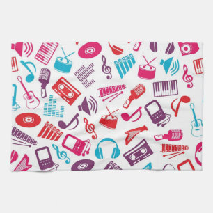 Linge De Cuisine Motif musical