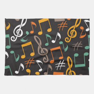 Linge De Cuisine Motif musical