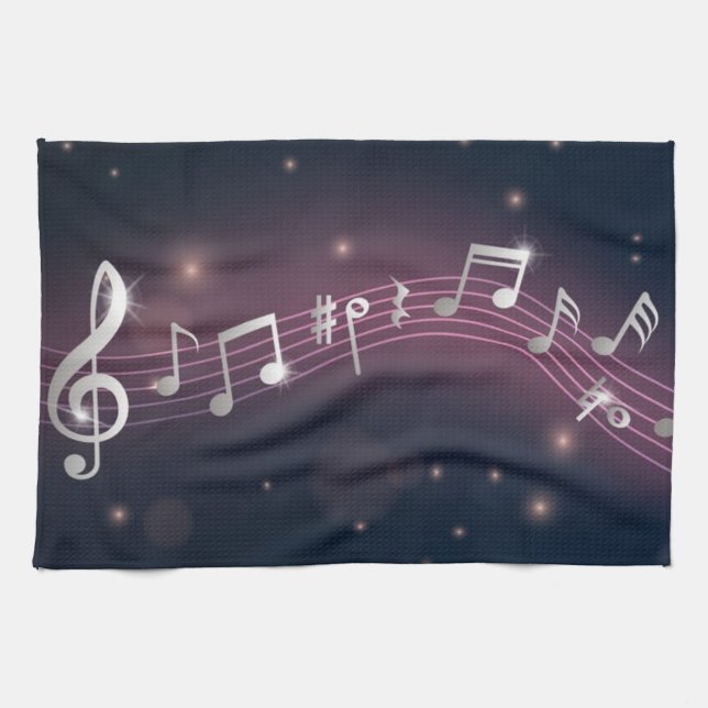 Linge De Cuisine Motif musical (Horizontal)
