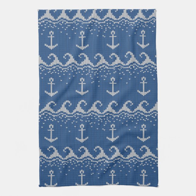 Linge De Cuisine Motif nautique de Knit (Vertical)