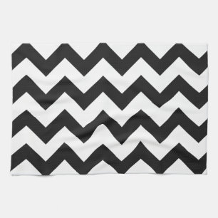 Linge De Cuisine Motif noir et blanc à la mode de Chevron