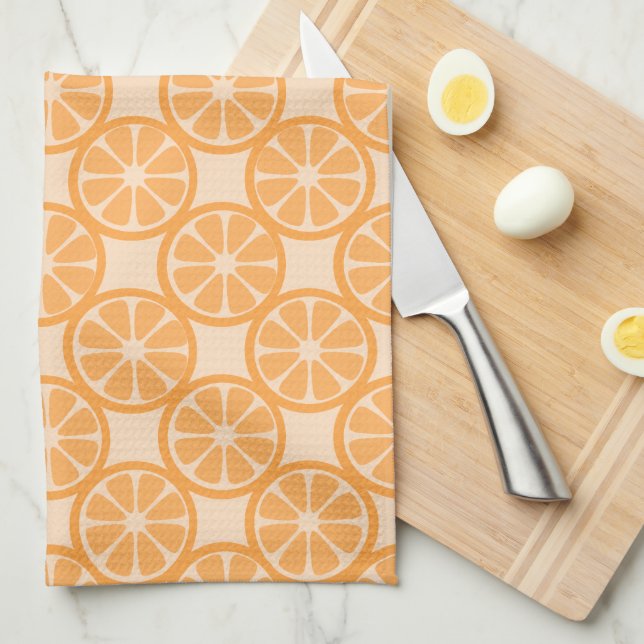 Linge De Cuisine Motif Oranges Fruit Orange (Quart Plié)