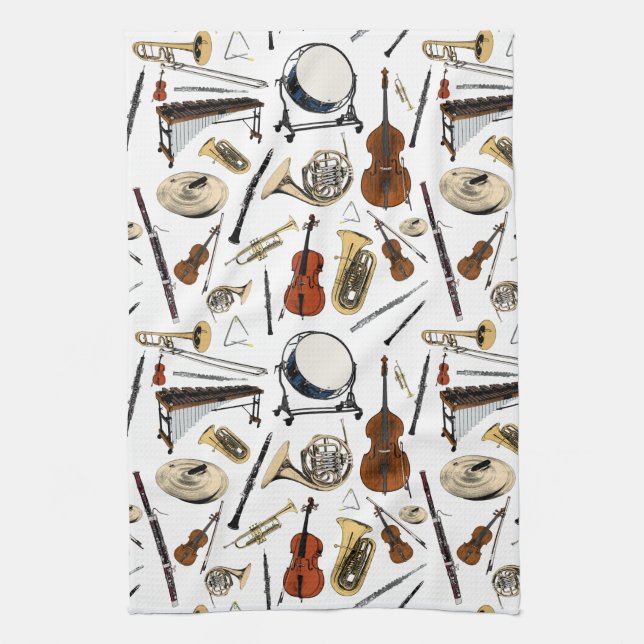 Linge De Cuisine Motif Orchestra Instruments (Vertical)