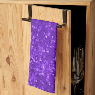 Linge De Cuisine Motif Pailleté Faux Glam Violet Profond