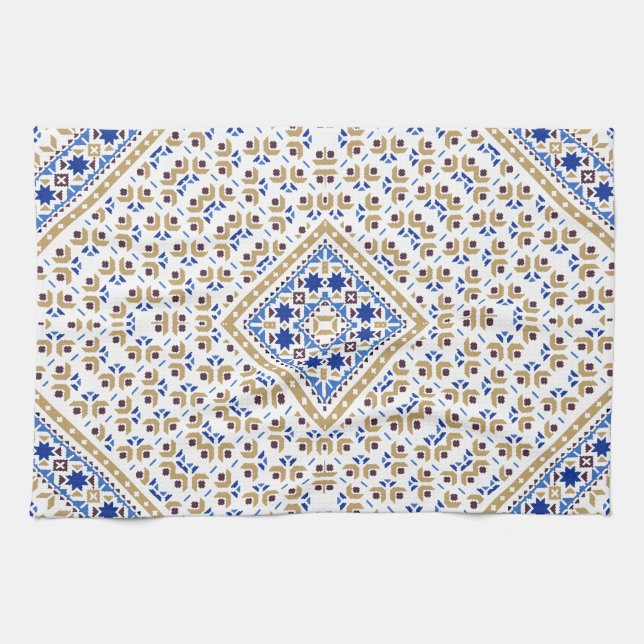 Linge De Cuisine Motif palestinien Broderie Design imprimé (Horizontal)