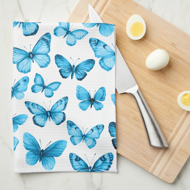 Linge De Cuisine Motif papillon aquarelle élégant joli cadeau (Quart Plié)