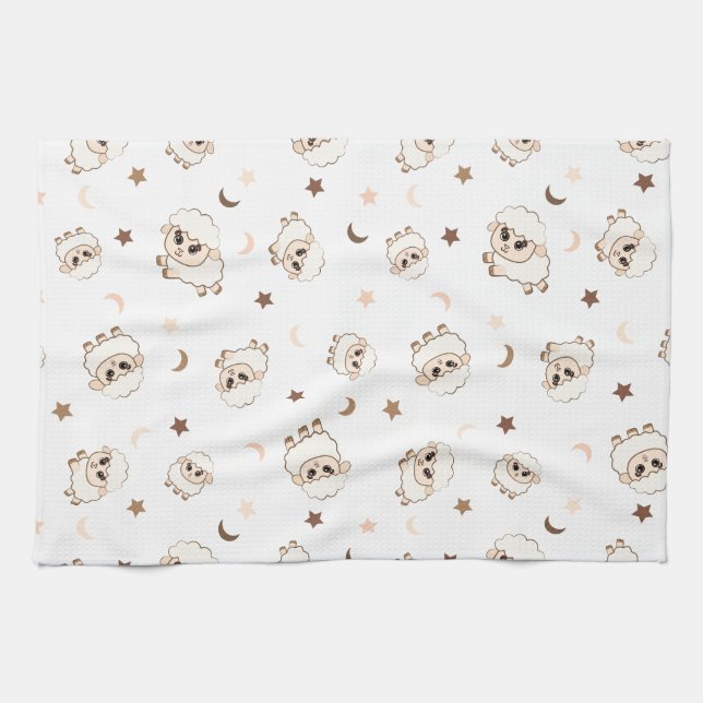 Linge De Cuisine Motif Pastel Sheep (Horizontal)