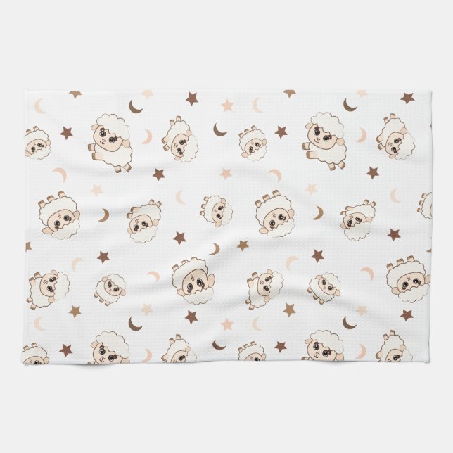 Linge De Cuisine Motif Pastel Sheep (Horizontal)