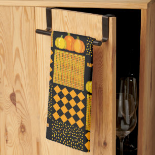 Linge De Cuisine Motif Patchwork Citrouille Halloween