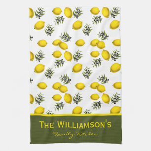 Linge De Cuisine Motif personnalisé de citron et d'olive