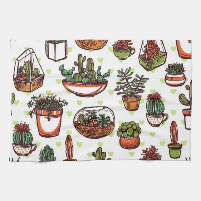 Linge De Cuisine motif plante (Horizontal)
