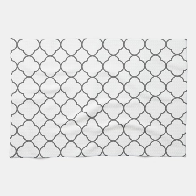 Linge De Cuisine Motif Quatrefoil classique (Horizontal)