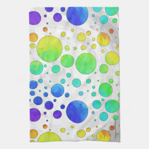 Linge De Cuisine Motif Rainbow Icy Polka