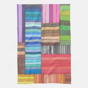 Linge De Cuisine Motif rayé géométrique coloré en arc-en-ciel