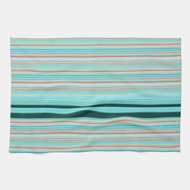 Linge De Cuisine Motif rayé multicolore (Horizontal)