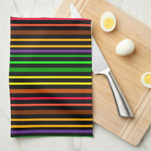 Linge De Cuisine Motif rayé multicolore
