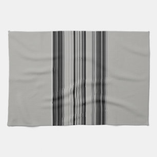 Linge De Cuisine Motif rayé noir blanc gris