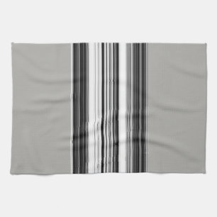 Linge De Cuisine Motif rayé noir blanc gris