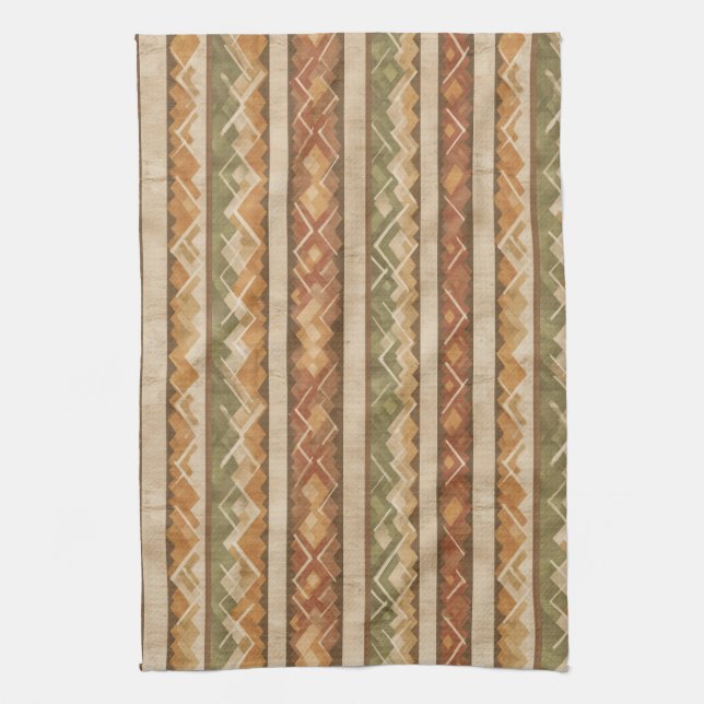Linge De Cuisine Motif rayure rustique sud-ouest (7) (Vertical)