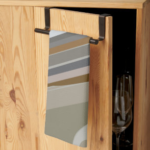 Linge De Cuisine Motif rayures pierre marbre gris or