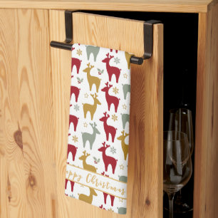 Linge De Cuisine Motif Red Christmas Reindeer#12 ID1009