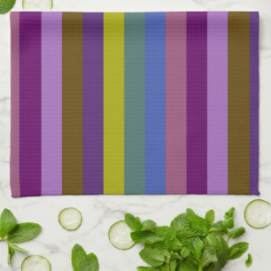 Linge De Cuisine Motif rétro à bandes colorées #18
