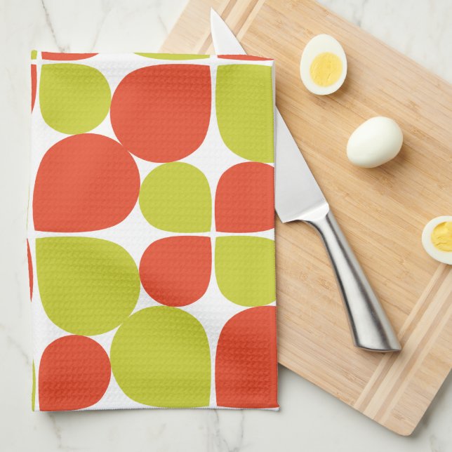 Linge De Cuisine Motif rétro Abstrait floral (Quart Plié)